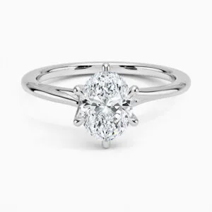 1 Karat F Renk VS Oval Kesim Pırlanta Tektaş – Akıcı Kollu Yükselen Montür