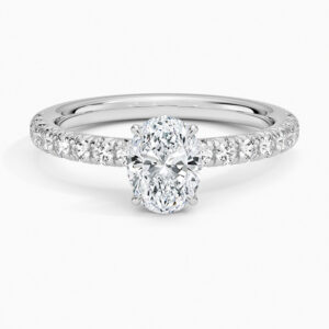 Oval Pırlanta Tektaş – Pavé Band Çok Taşlı Zarif Işıltı Fırtınası