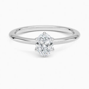 0.60 Karat D Renk Oval Kesim Pırlanta Tektaş | İnce Kollu Klasik Sepet Tasarım