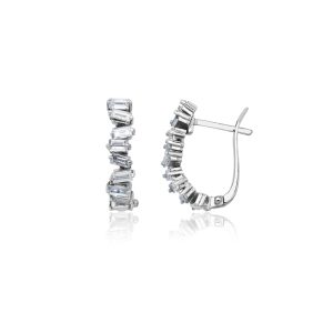 baget tas dizilimli yarim halka pirlanta kupe modeli