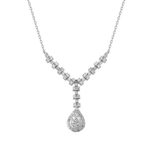 geometrik tas dizilimli y form damla detayli pirlanta kolye modeli