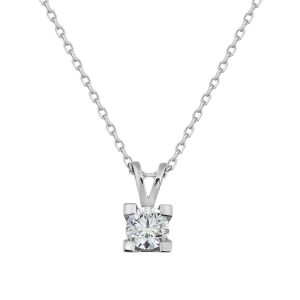 kose tirnakli yuvarlak tektas pirlanta kolye modeli