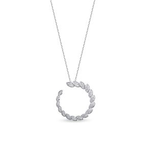 markiz tas dizilimli yarim daire form pirlanta kolye modeli