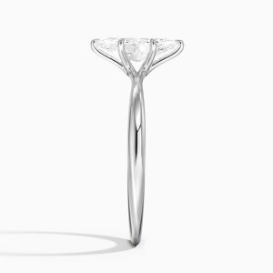 markiz kesim pırlanta yüzük beyaz altın ince gövde yan profil