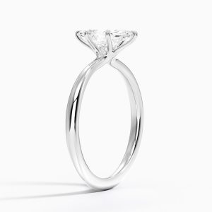 markiz kesim tektaş yüzük beyaz altın yan açı parlak montür