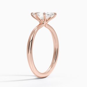 markiz kesim 1 karat pırlanta tektaş yüzük rose gold yan açı ince montür