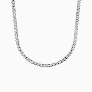 ön merkezde taş boyları büyüyen yuvarlak kesim pırlantalı 10 karat suyolu gerdanlık