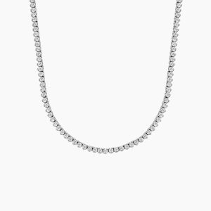 5.50 karat beyaz monturlu pirlanta suyolu gerdanlik modelinin on gorunusu