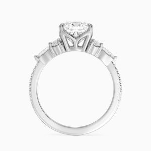 cushion kesim tektaş yüzük beyaz altın arka montür ve gövde yapısı