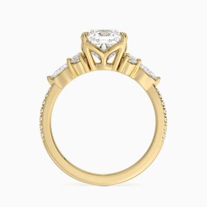 cushion kesim tektaş yüzük sarı altın arka montür yapısı