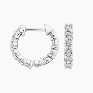 beyaz altın 1,50 karat pırlanta halka küpe yan görünüş menteşeli kilit detayı