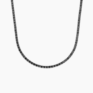 siyah pirlanta tasli suyolu kolye modelinin on gorunusu