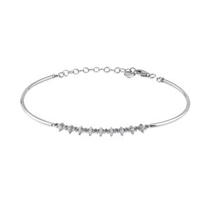 beyaz altın 0,30 karat pırlanta bileklik ince formda orta sıralı taş detaylı model