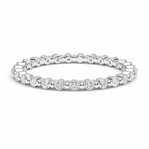0.50 karat yuvarlak kesim pırlantalı beyaz altın tamtur yüzük