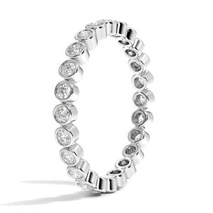 0.80 karat bezel tamtur pırlanta yüzüğün yan açıdan montür ve taş dizilimi görünümü