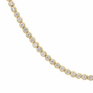 3.50 karat bezel model pirlanta suyolu kolyenin detay gorunumu