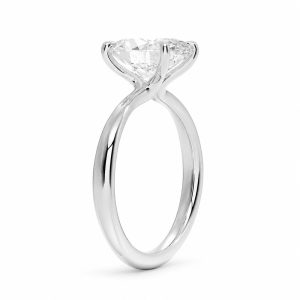 beyaz altın oval kesim 2.50 karat tektaş pırlanta yüzüğün yan görünümü