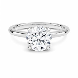 beyaz altın 1.50 karat yuvarlak kesim tektaş pırlanta yüzük ön görünüm, dört tırnaklı sade solitaire model