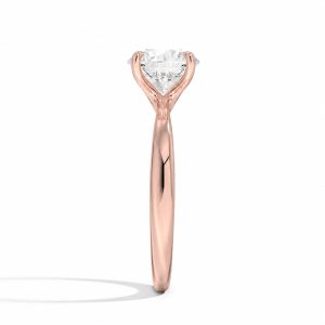 roze altın 1.50 karat yuvarlak kesim tektaş pırlanta yüzük profil görünüm